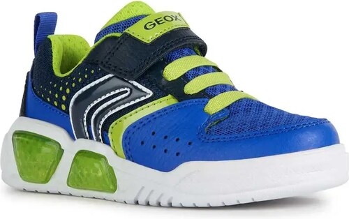 SNEAKERS GEOX J ILLUMINUS ROYAL/LIME J35GVA 011FE C4344 TG:27