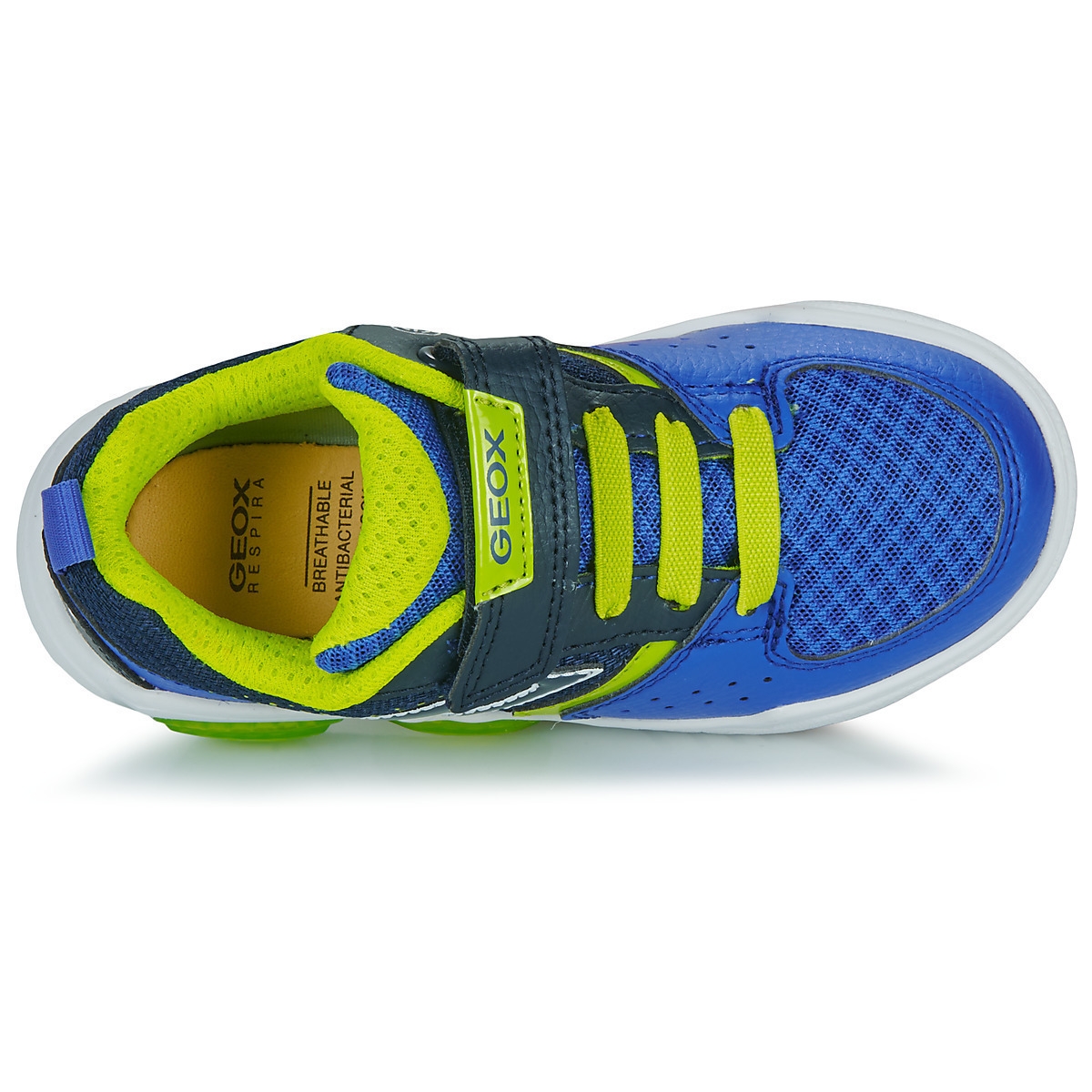 SNEAKERS GEOX J ILLUMINUS ROYAL/LIME J35GVA 011FE C4344 TG:27