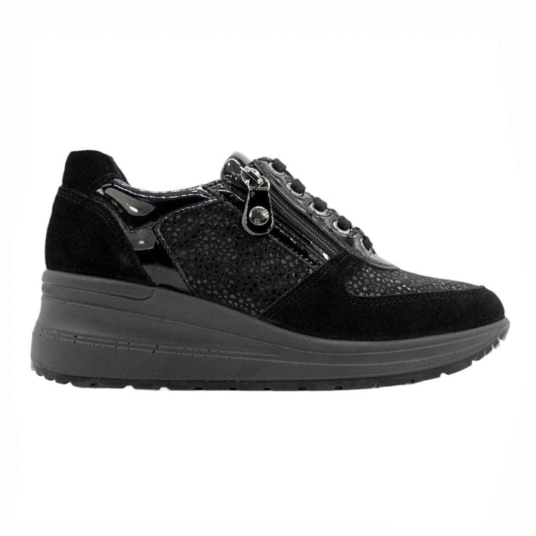 SNEAKERS TACCO INTERNO ENVAL SOFT DONNA SCAMOSCIATO ST. DACIA NERO 2760100