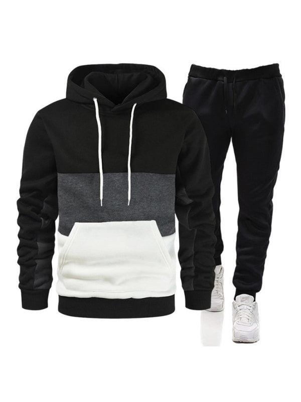 Spliced Hoodie Men Tracksuit