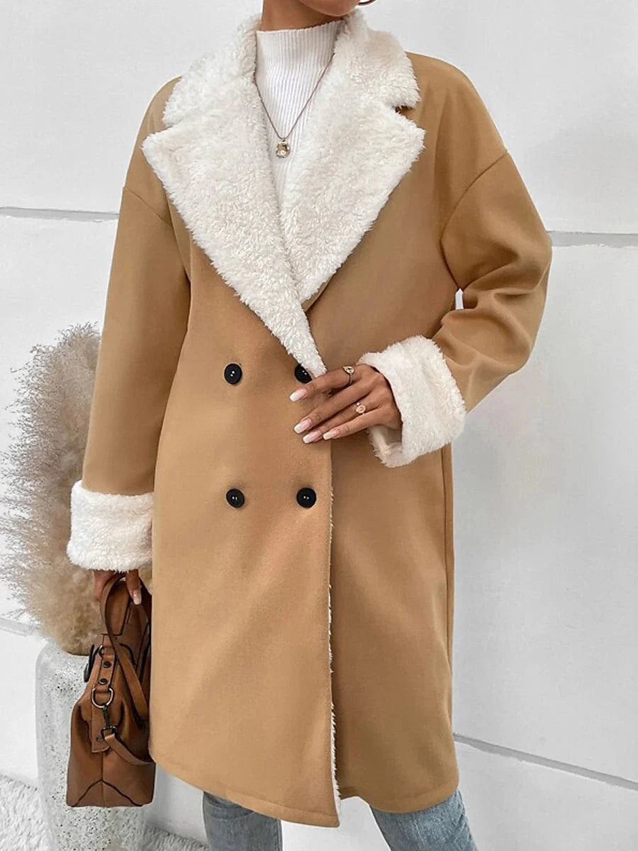 Stay Warm and Stylish with Women's Winter Teddy Coat - Khaki (Sizes S-2XL)