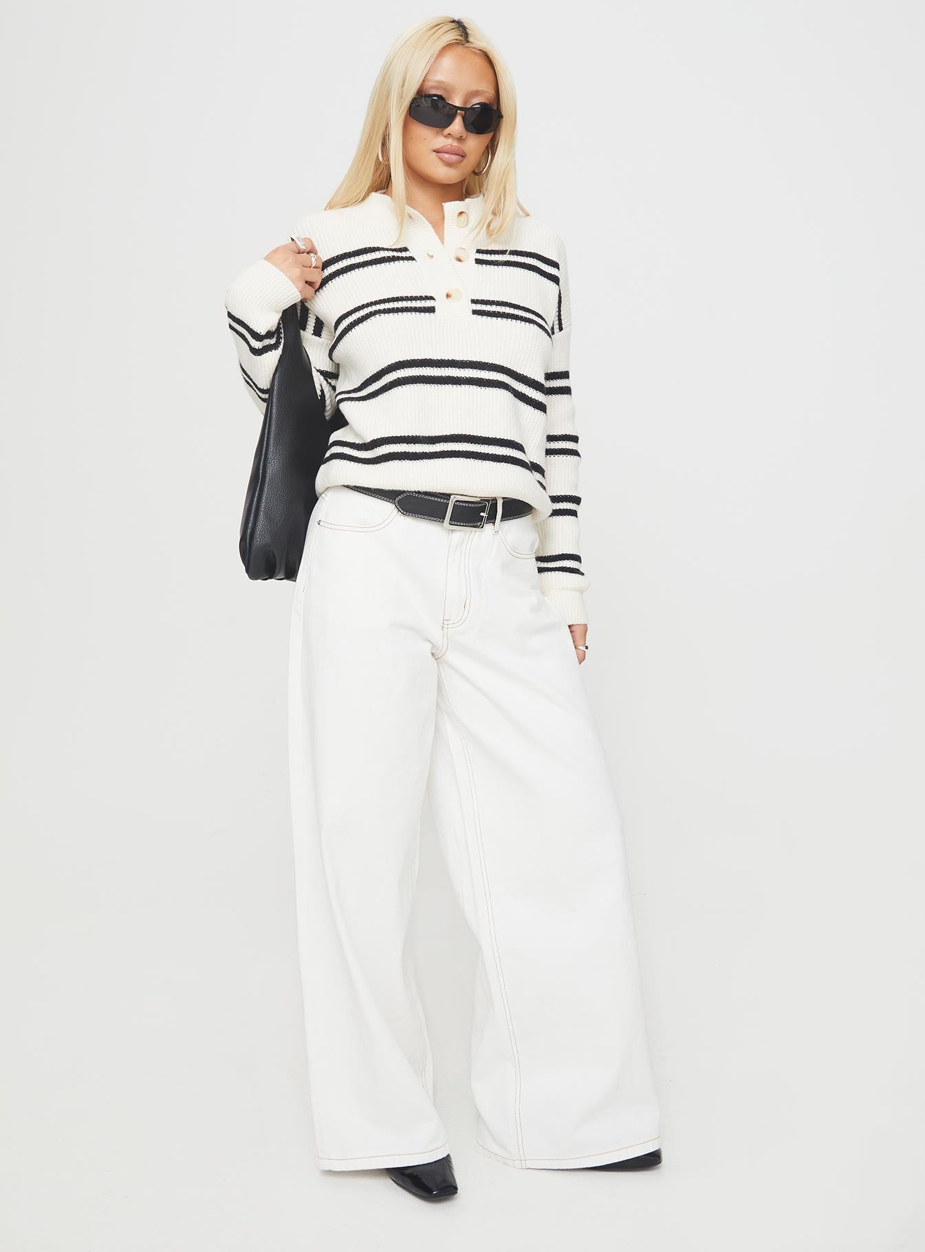 Stortini Stripe Sweater White / Black