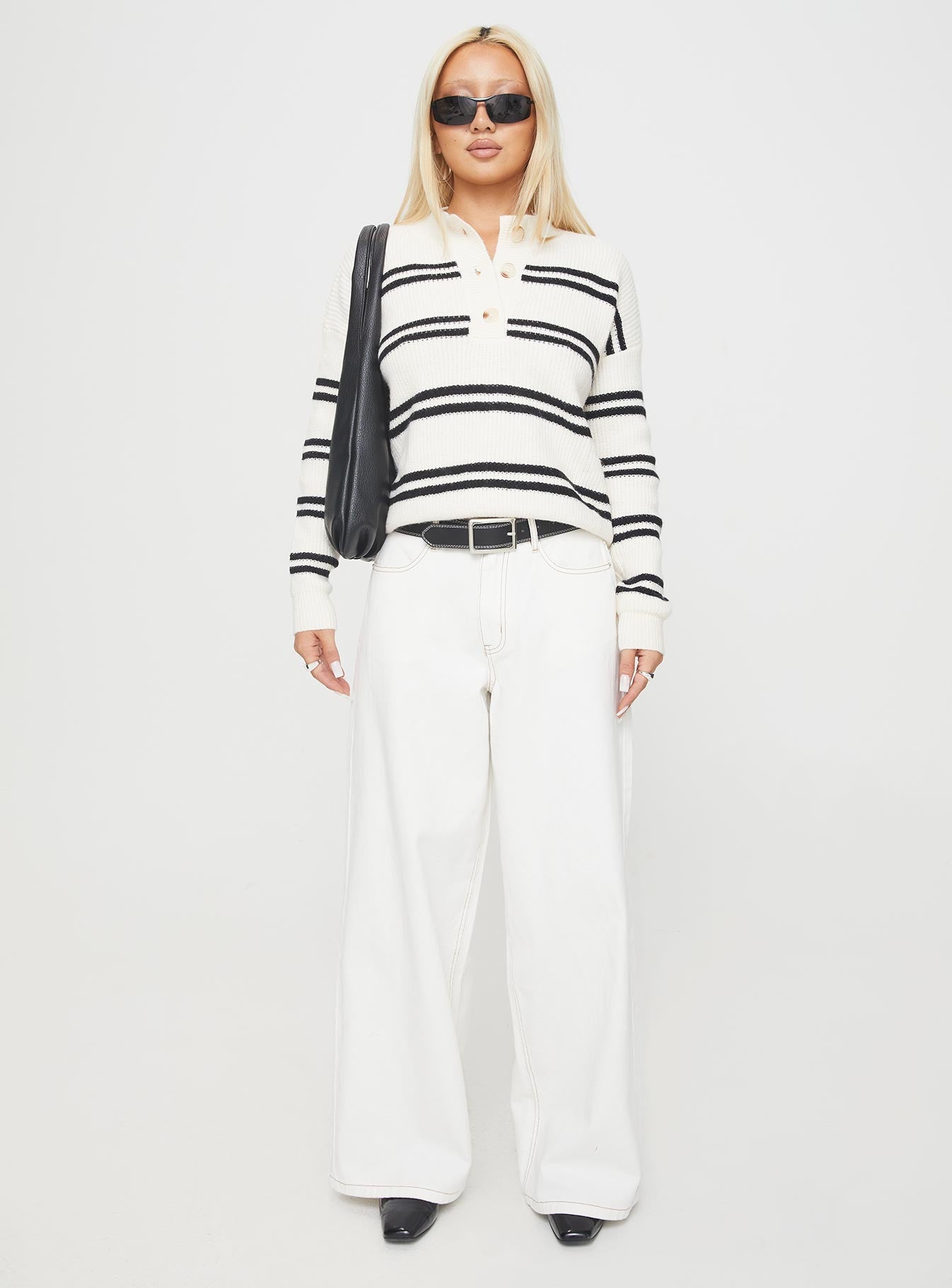 Stortini Stripe Sweater White / Black