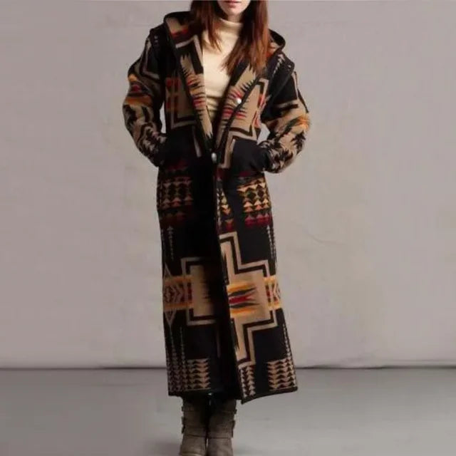 Stylish Southwestern Hooded Coat in Size S5XL Various Colors