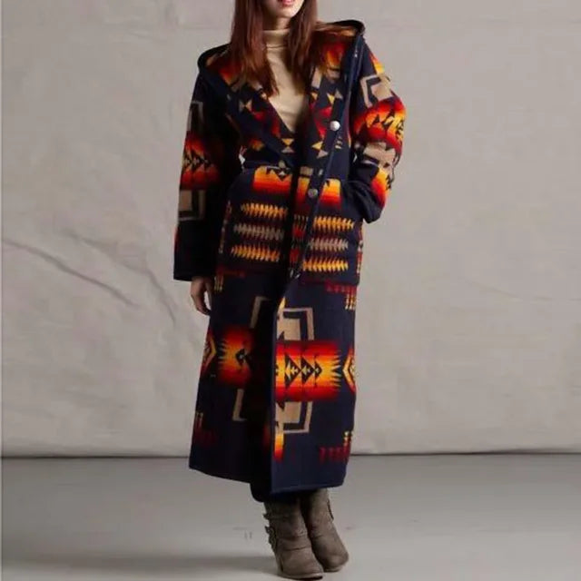 Stylish Southwestern Hooded Coat in Size S5XL Various Colors