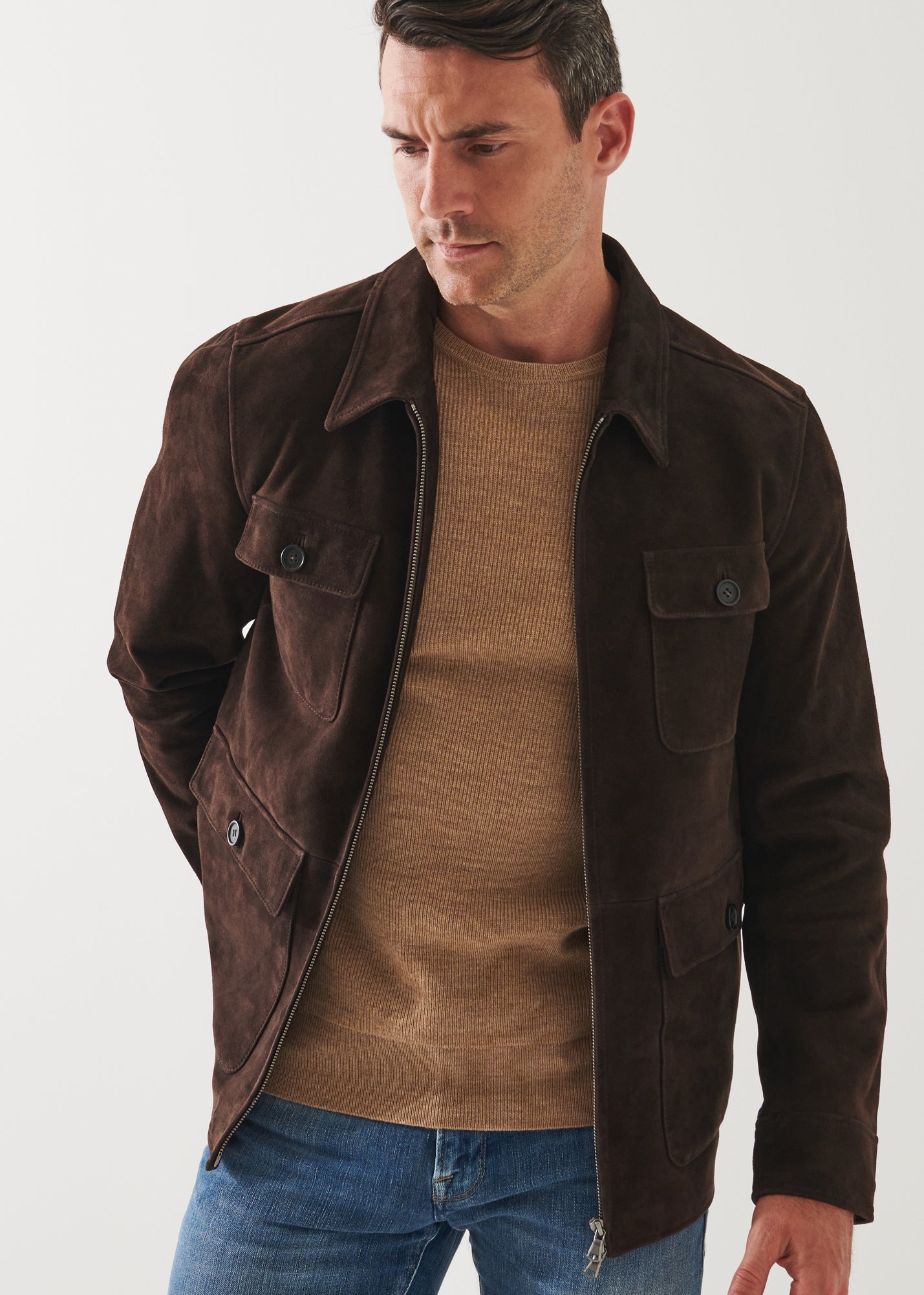 SUEDE UTILITY JACKET