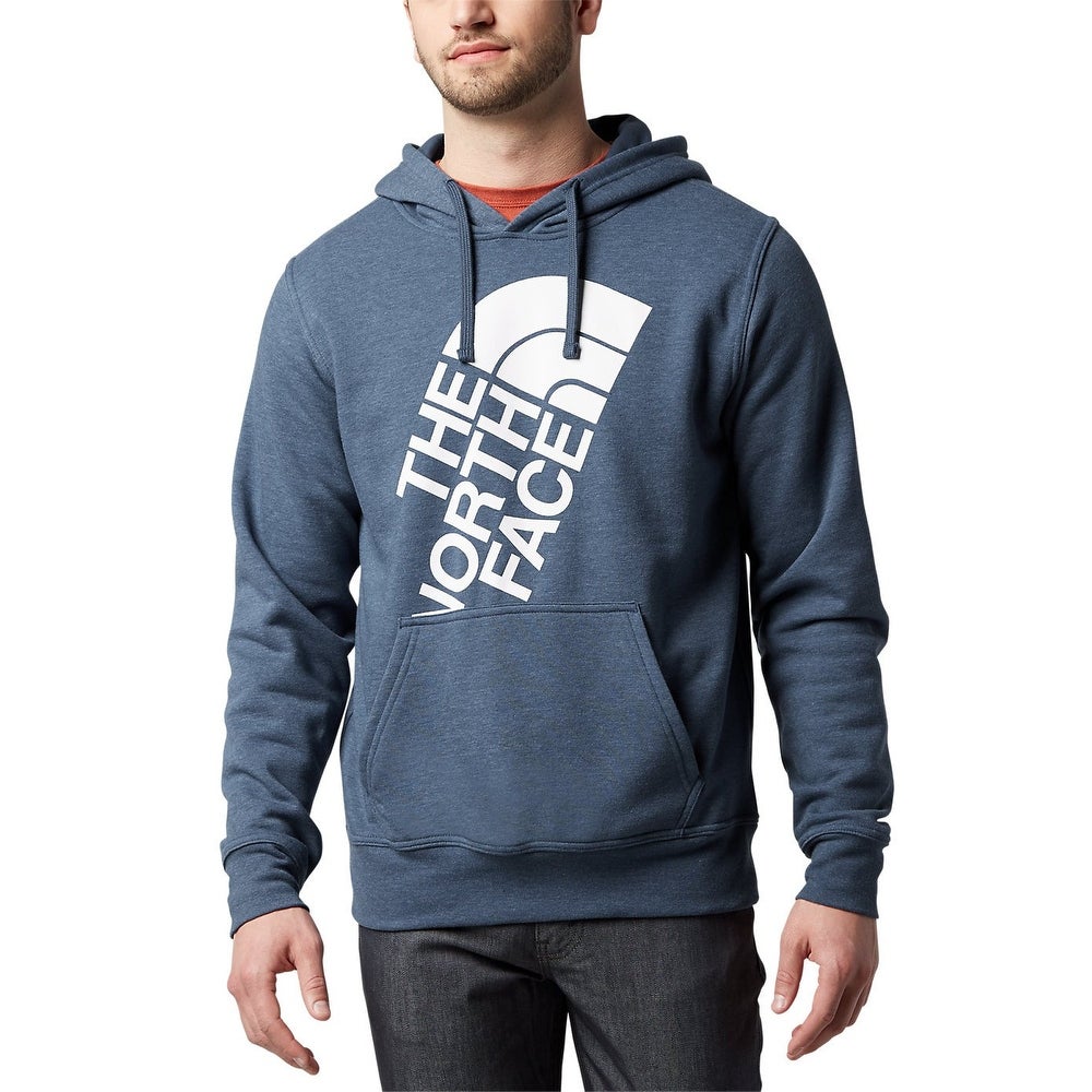 The North Face Men's Jumbo Logo Half Dome Pullover Hoodie Shady Blue Heather/TNF White