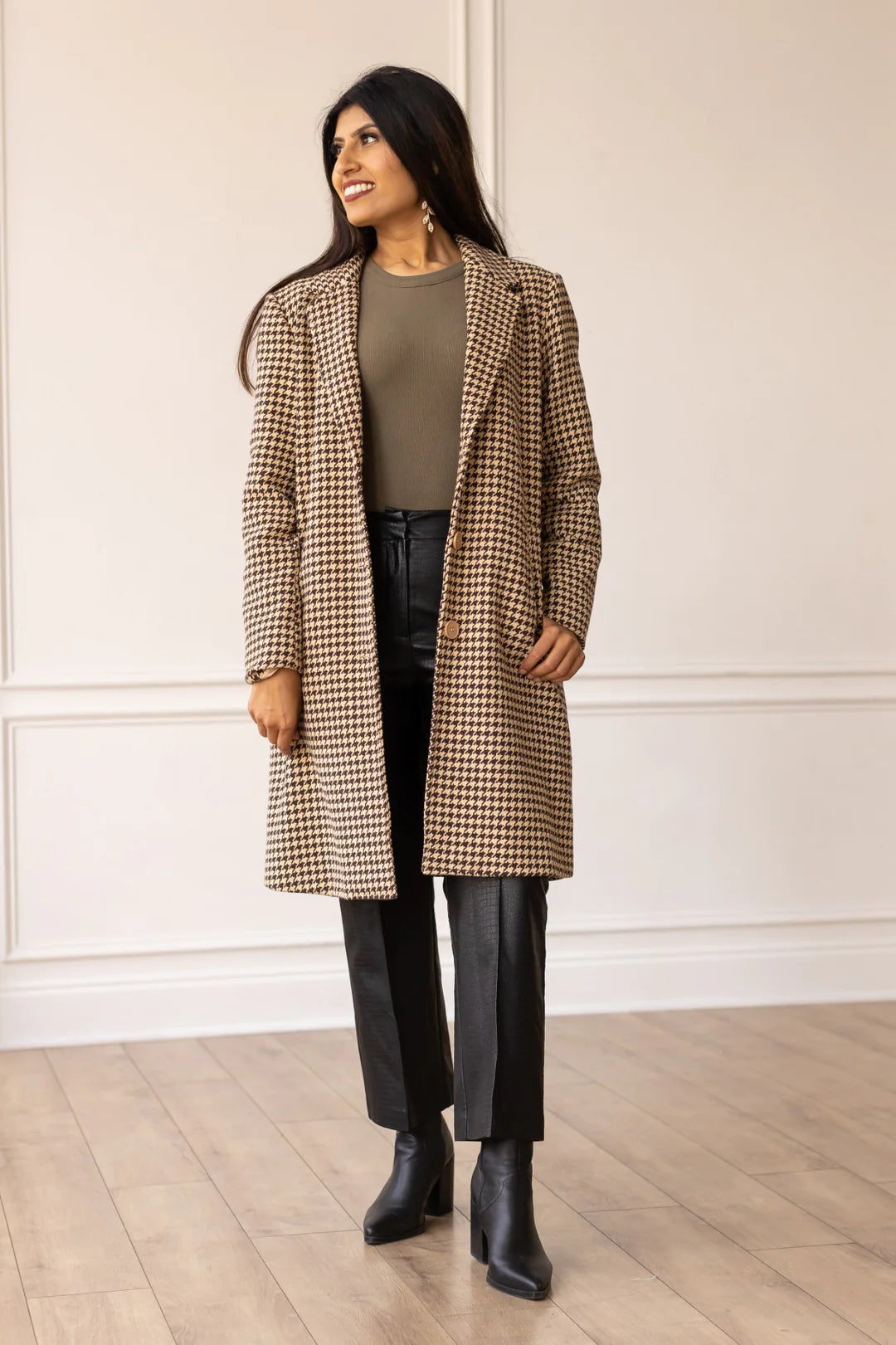 THE PHOEBE COAT, HOUNDSTOOTH