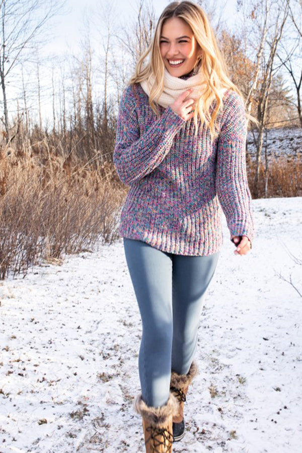 Tribal ArcticBlue TurtleNeck Sweater