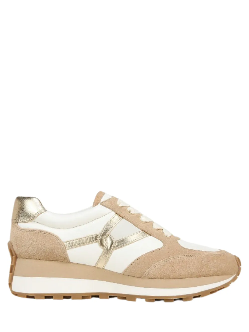 Veronica Beard Sneaker in Coconut/Light Gold