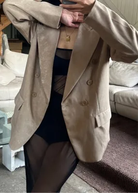 Vintage Taupe Double Breasted Blazer