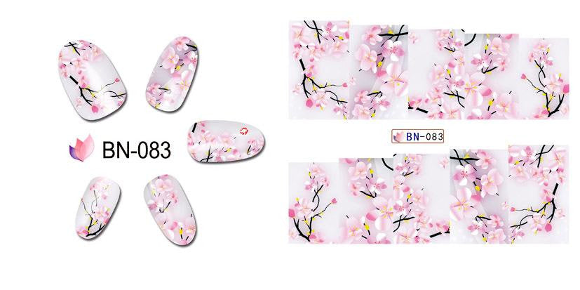 Water Slide Decals, Nail Art, Water Transfer Sliders, Floral, Blossoms, Pink, White, BN83