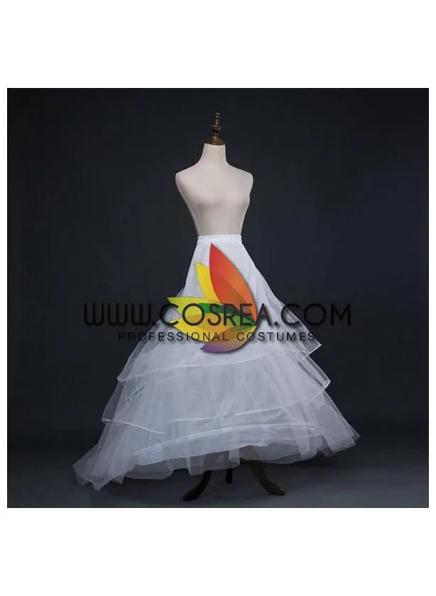 White 2 Tier Extra Wide Tulle Petticoat