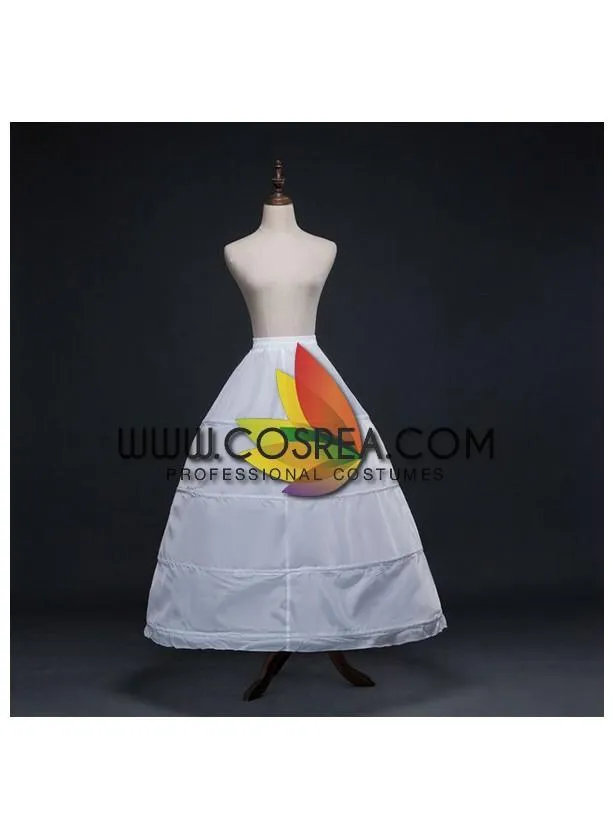 White 4 Tier Standard Wired Elastic Waist Petticoat