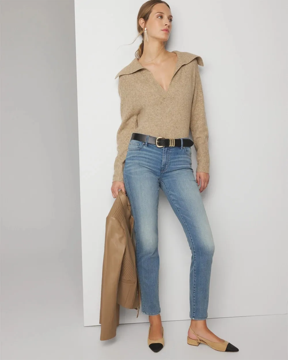 Wide Collar Pullover Sweater