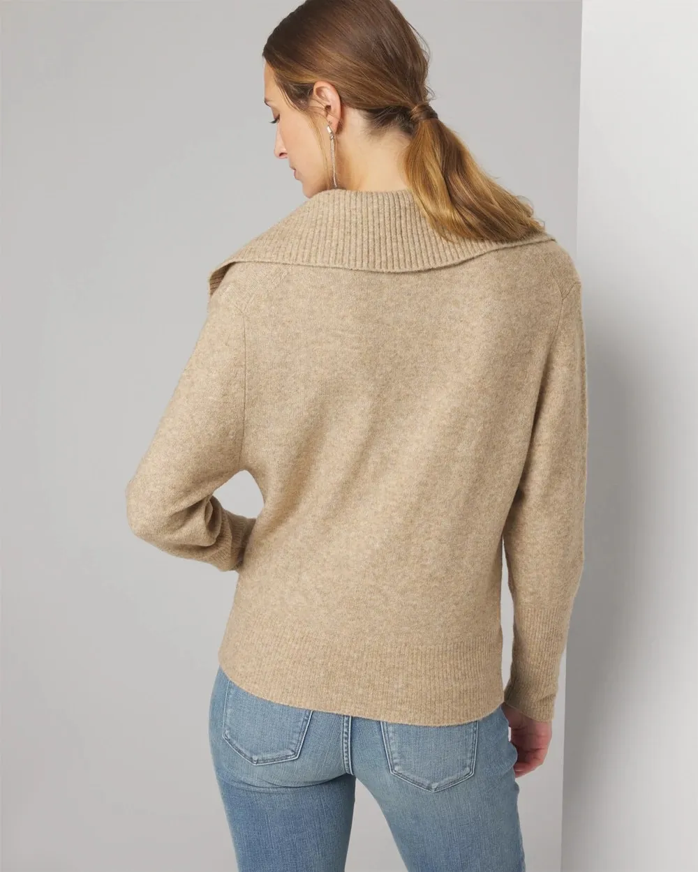 Wide Collar Pullover Sweater