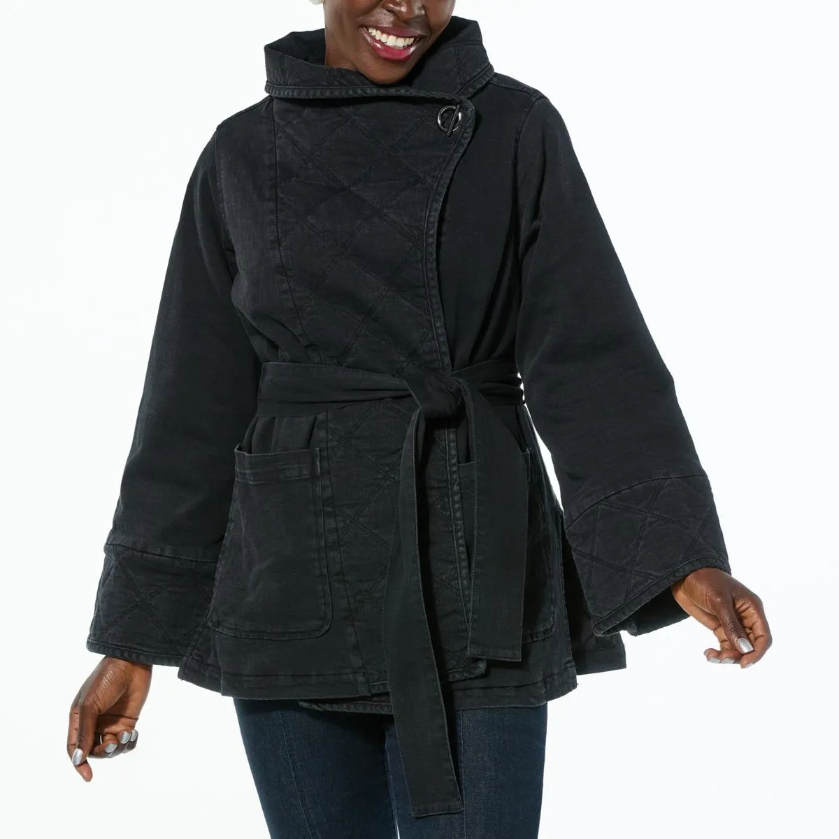      WynneDenim Quilted Denim Jacket     